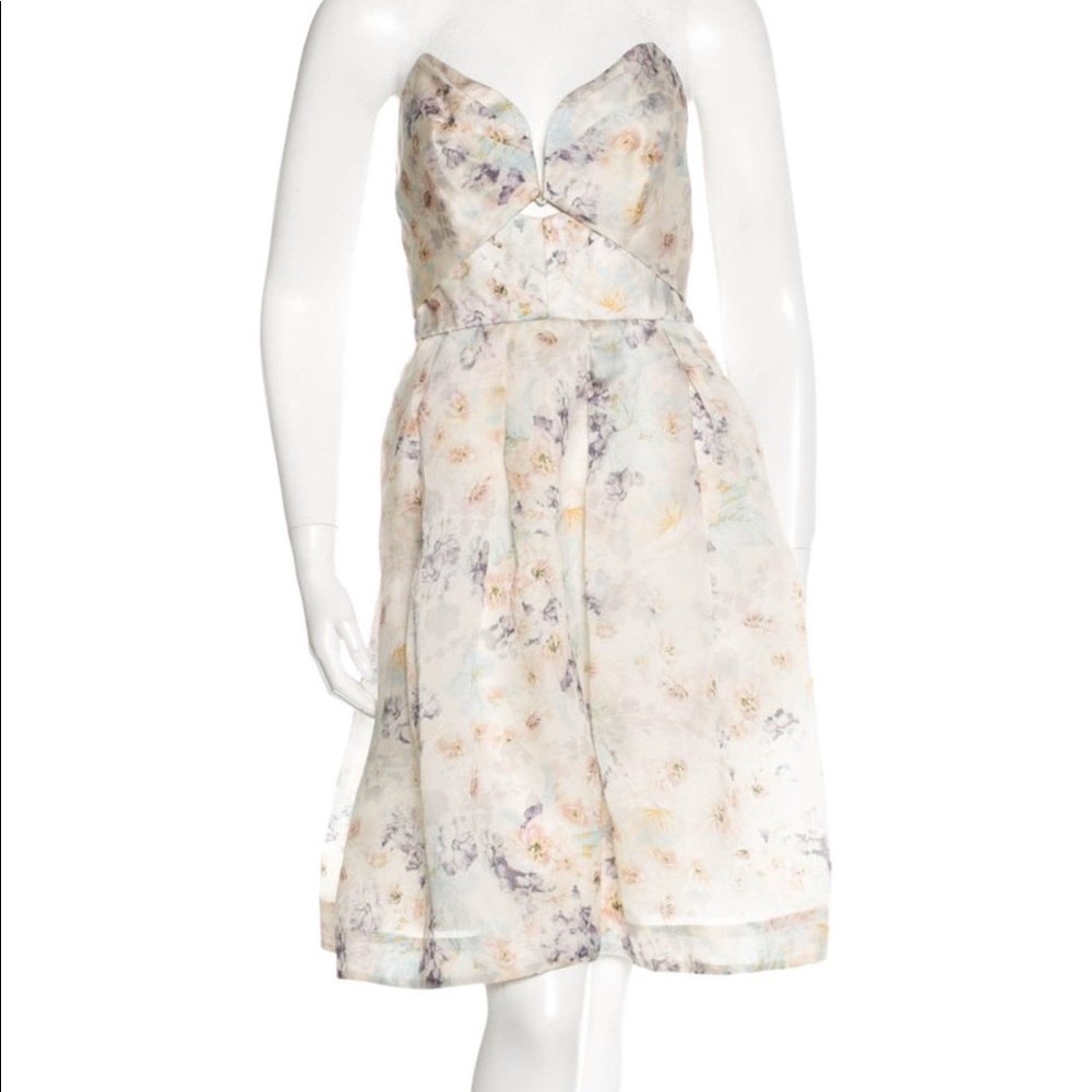 Zimmermann printed strapless dress size 2